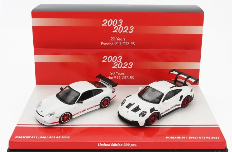 1:43 Twin-Set - 20 Years Of Porsche 911 Gt3 Rs 2003 996 - 2023 992 -- Minichamps 1