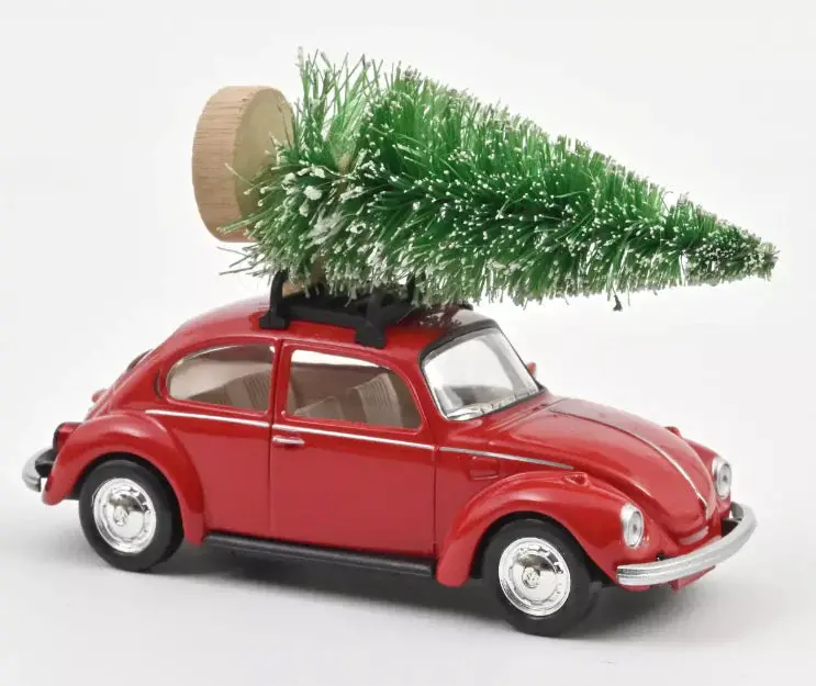 1:43 Volkswagen Vw Beetle 1973 -- Red With Christmas Tree On Roof -- Norev 1
