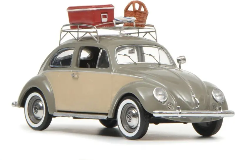 1:43 Vw Kaefer (Beetle) Ovali W/ Roof Rack & Picnic Basket -- Schuco Volkswagen 1