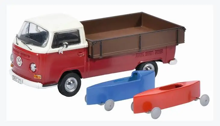 1:43 Vw Kombi Type T2a Pickup W/ 2 Soap Boxes -- Schuco Volkswagen 1