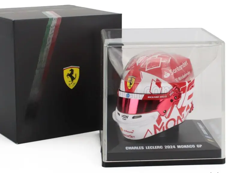 1:5 Helmet -- Charles Leclerc - 2024 Monaco Gp Winner -- Ferrari -- Looksmart F1 1