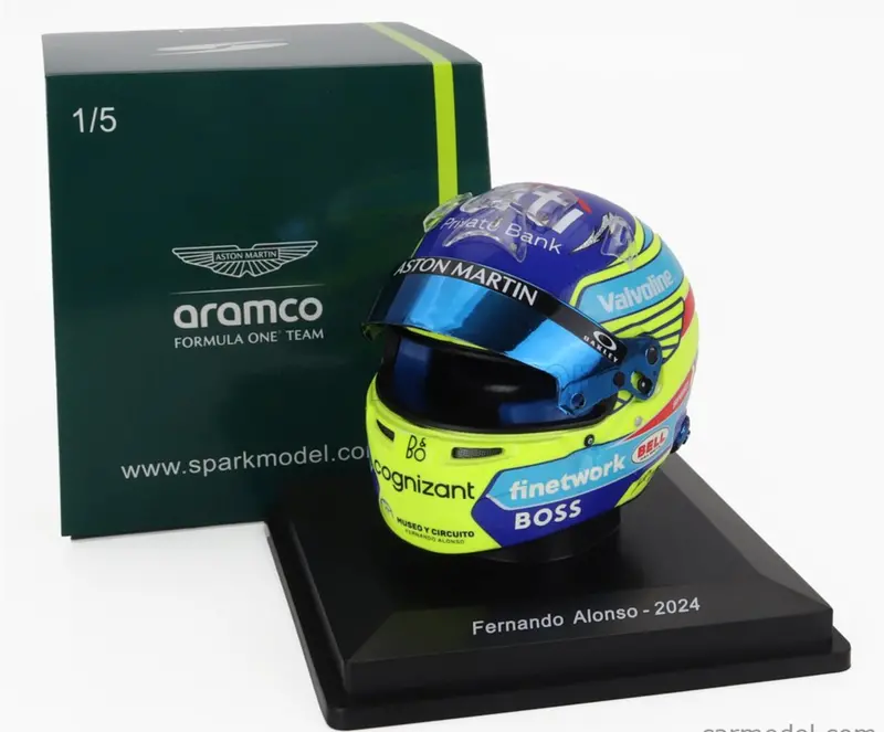 1:5 Helmet -- Fernando Alonso - 2024 Season -- Aston Martin -- Spark F1 1