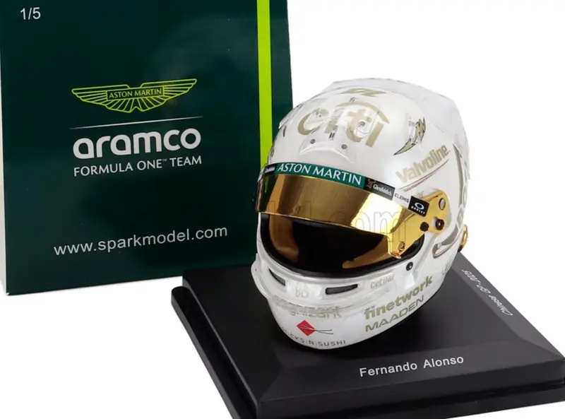 1:5 Helmet -- Fernando Alonso - 2025 China Gp -- Aston Martin -- Spark F1 5Hf200 1