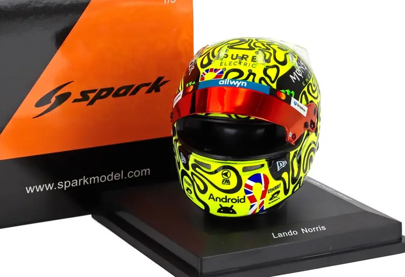 1:5 Helmet -- Lando Norris - 2025 British Gp Winner -- Mclaren -- Spark F1 1