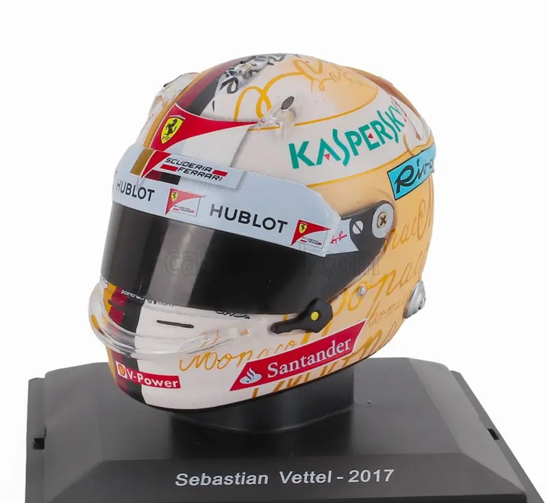 1:5 Helmet -- Sebastian Vettel - 2017 Monaco Gp Winner -- Ferrari -- Atlas F1 1