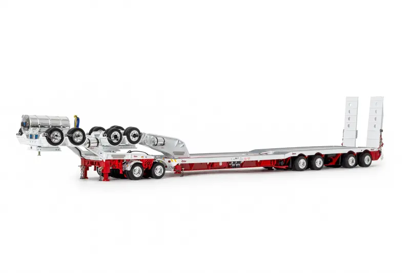 1:50 4X8 Swingwing And 2X8 Dolly Trailer -- White/Red -- Drake Truck Zt09339 1