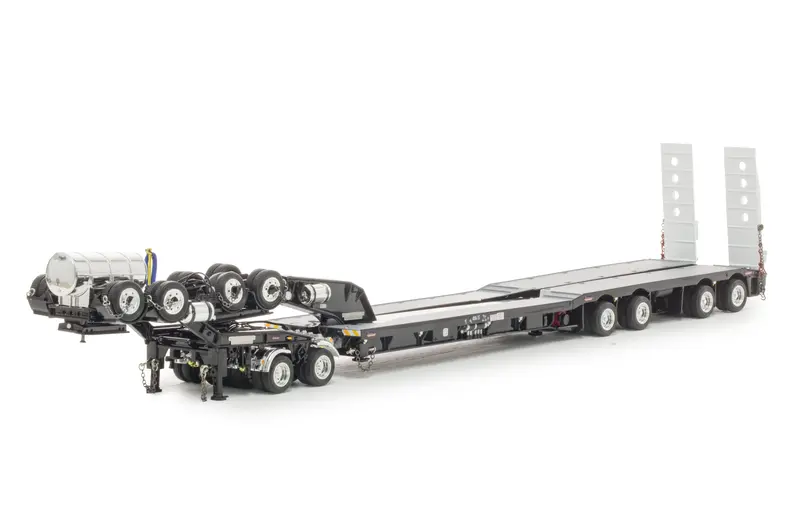 1:50 4X8 Trailer Set W/ Hydraulic Neck - Gloss Black -- Drake Truck Zt09345 1