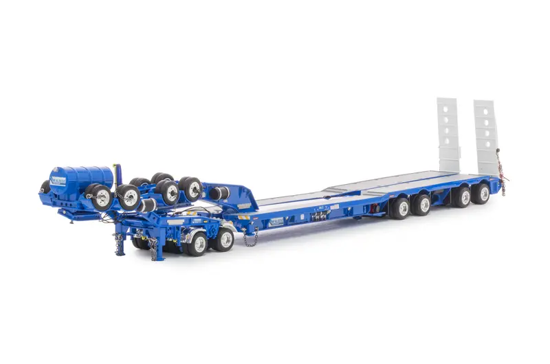 1:50 4X8 Trailer Set W/ Hydraulic Neck - Light Blue -- Drake Truck Zt09344 1