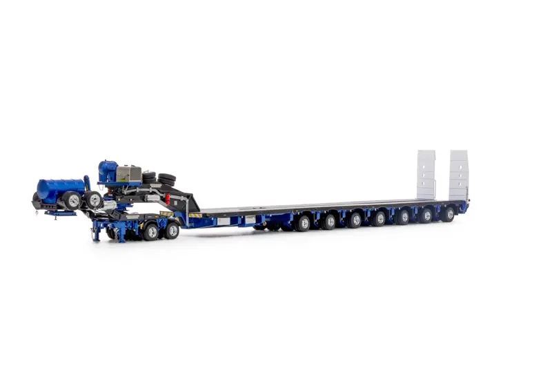 1:50 7X8 Steerable Trailer -- Blue / Grey -- Drake Truck Zt09318 1