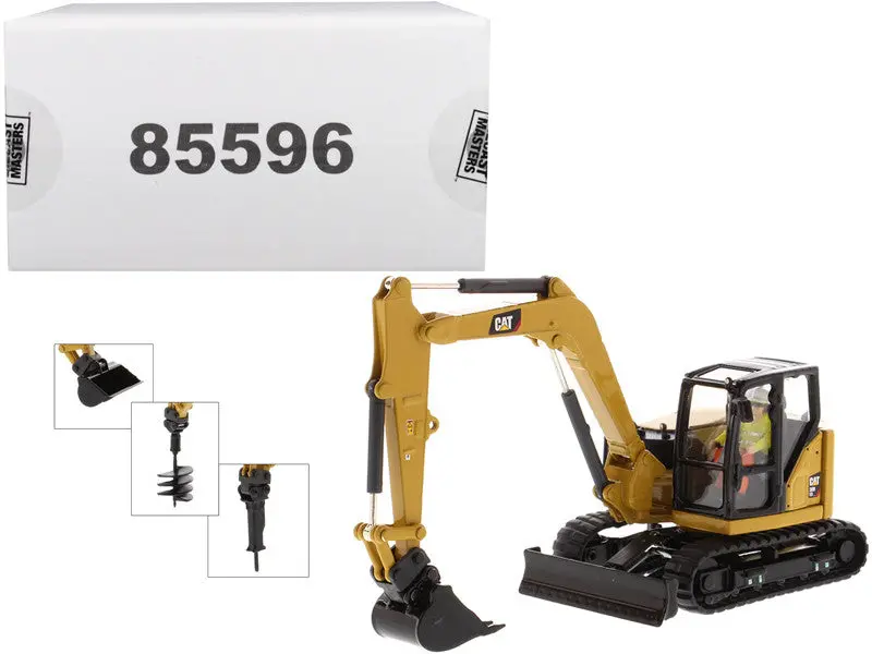 1:50 Cat 308 Cr Mini Hydraulic Excavator W/Work Tools-- Caterpillar Diecast Mast 1