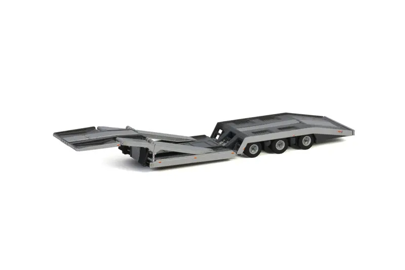 1:50 Estepe Extendable Truck Transporter 3-Axle Trailer -- Silver -- Wsi 04-2114 1