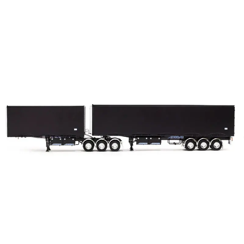 1:50 Eziliner B-Double Trailer Set -- Black/White -- Drake Truck Zt09279 2