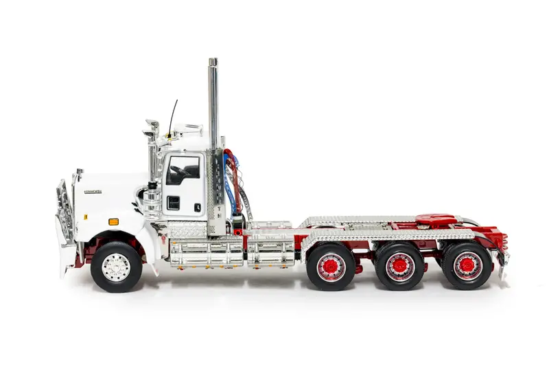 1:50 Kenworth C509 Day Cab Tri Drive -- White/Red -- Drake Truck Z01644 2