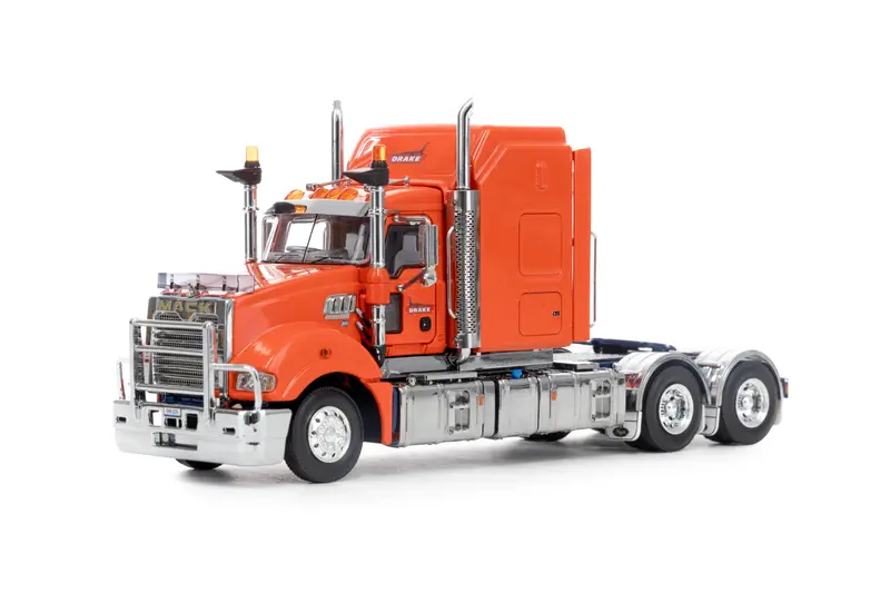 1:50 Mack Late Edition Superliner -- Orange/Blue -- Drake Truck Z01512 1
