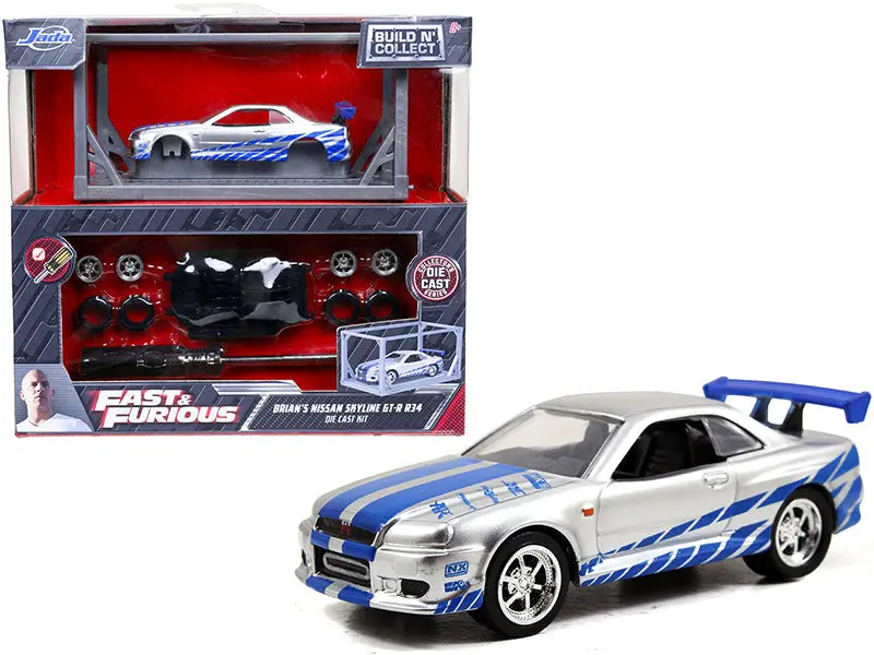 1:55 Brian's Nissan Skyline R34 Gt-R -- Fast & Furious Jada -- Diecast Model Kit 1