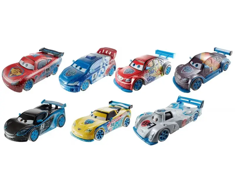1:55 Ice Racers - Full Set Of 7 -- Disney "Cars" Mattel Cdr25 Hamilton Mcqueen 1