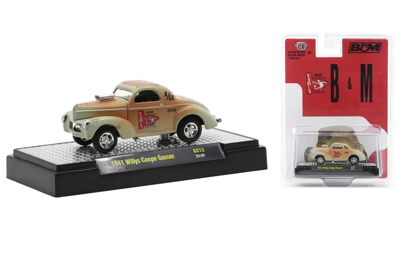 1:64 1941 Willys Coupe Gasser -- B&M Shifters -- M2 Machines 1