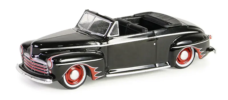 1:64 1947 Ford Deluxe Convertible -- Black/Red -- California Lowriders 1