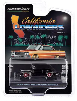 1:64 1947 Ford Deluxe Convertible -- Black/Red -- California Lowriders 2
