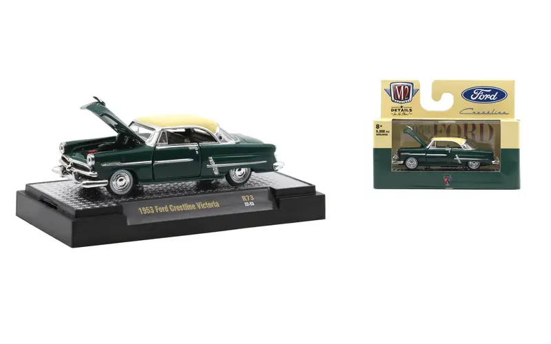 1:64 1953 Ford Crestline Victoria -- Green/Cream -- M2 Machines 1