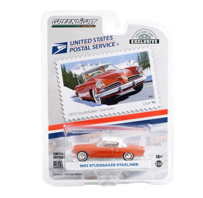 1:64 1953 Studebaker Starliner Coupe -- Usps Red --  Greenlight 1