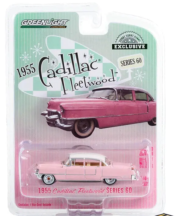 1:64 1955 Cadillac Fleetwood Series 60 -- Pink -- Greenlight 1