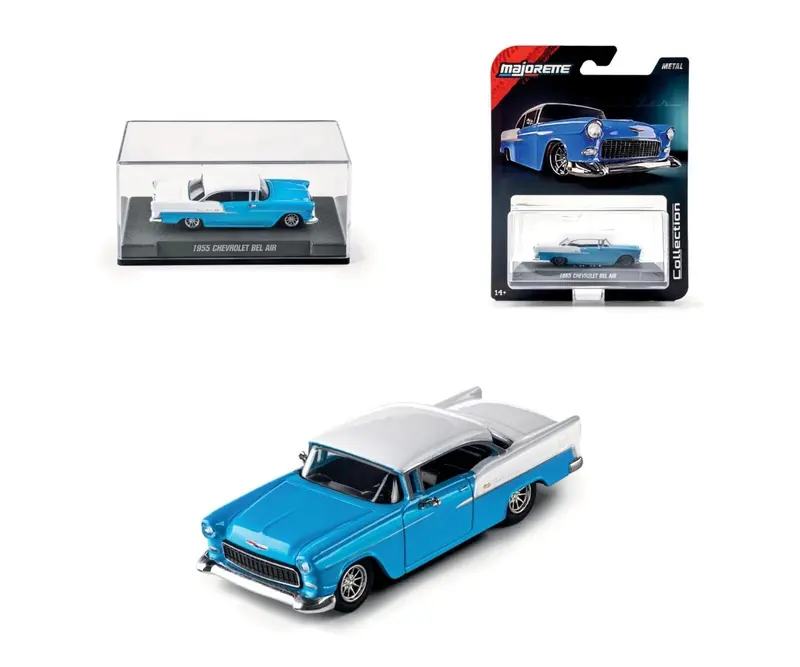 1:64 1955 Chevrolet Bel Air -- Blue/White -- Majorette: Collection Deluxe 1