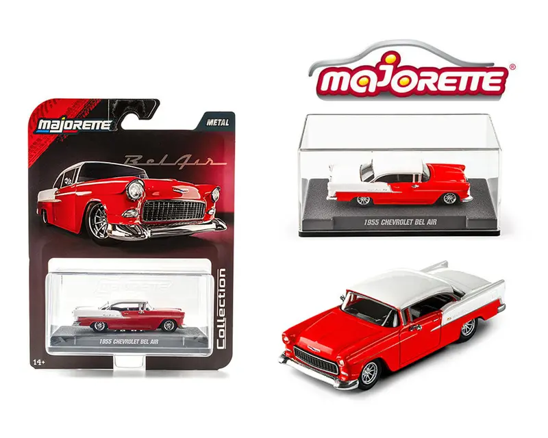 1:64 1955 Chevrolet Bel Air -- Red/White -- Majorette: Collection Deluxe 1