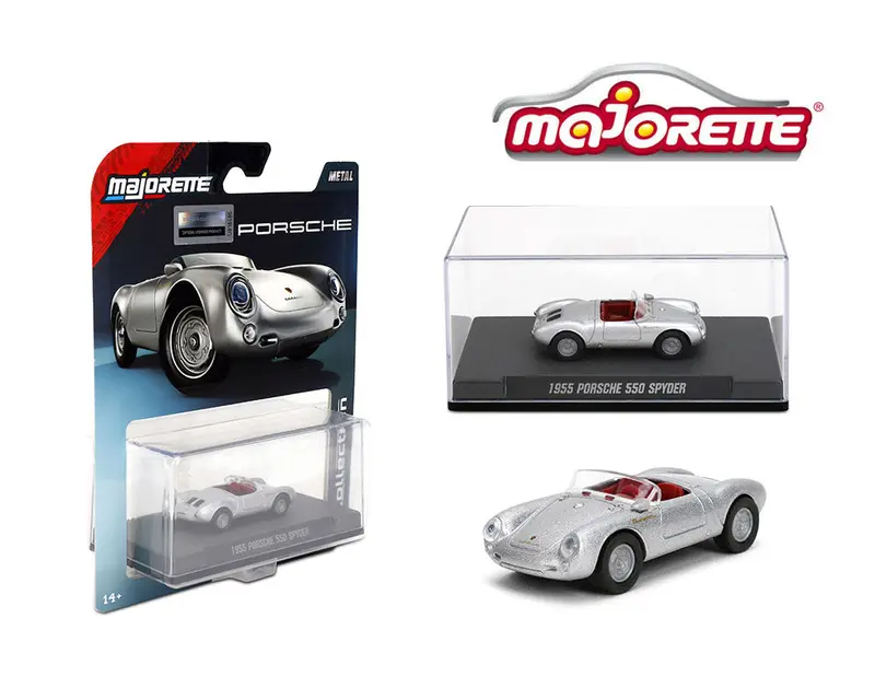 1:64 1955 Porsche 550 Spyder -- Silver -- Majorette: Collection Deluxe 1