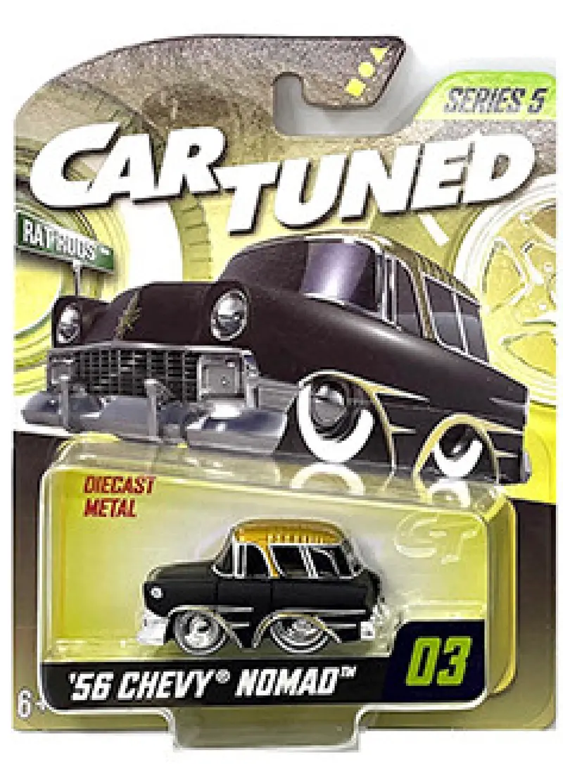 1:64 1956 Chevrolet Nomad -- Black W/ Gold Top -- Cartuned: Mainline Series 5 1