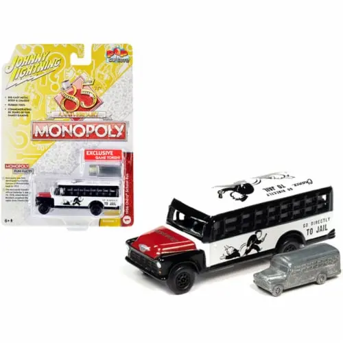 1:64 1956 Chevrolet School Bus -- Monopoly -- Johnny Lightning 1