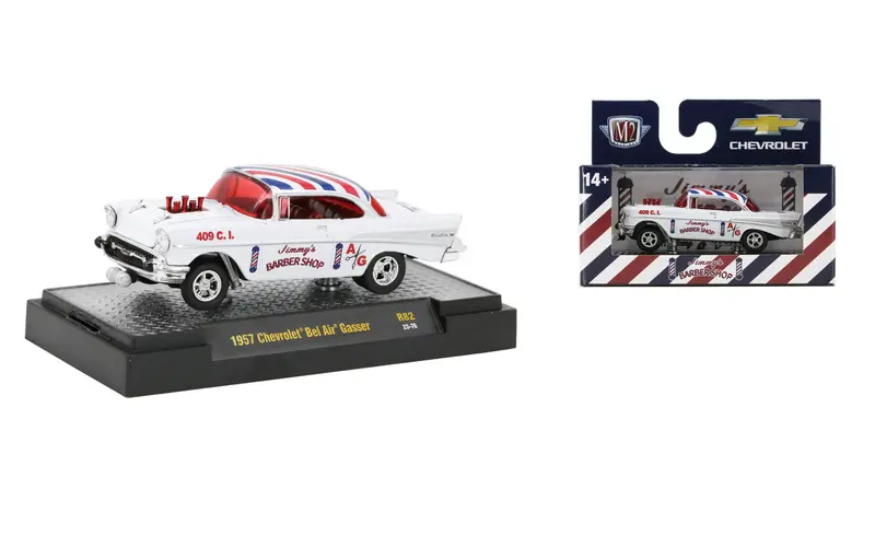 1:64 1957 Chevrolet Bel Air Gasser -- Jimmy's Barber Shop -- M2 Machines 1