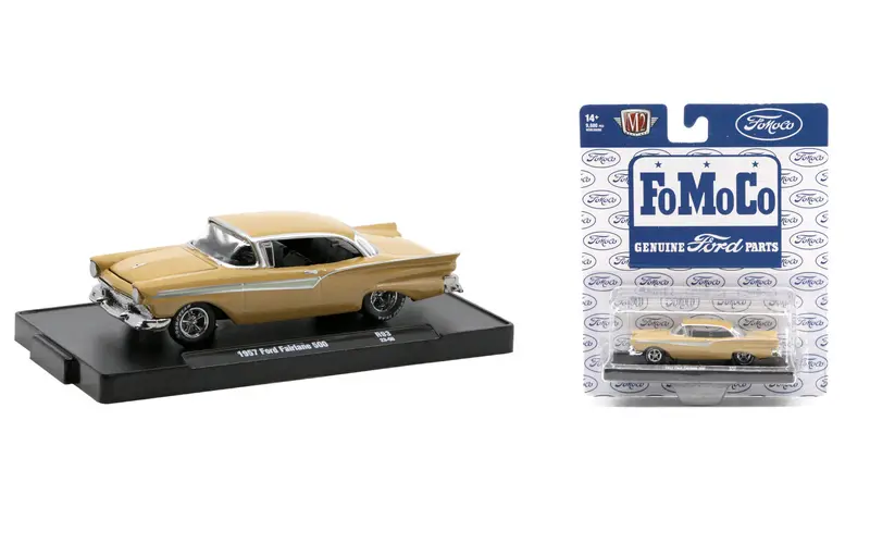 1:64 1957 Ford Fairlane 500 -- Brown Fomoco -- M2 Machines Auto Drivers 93 1