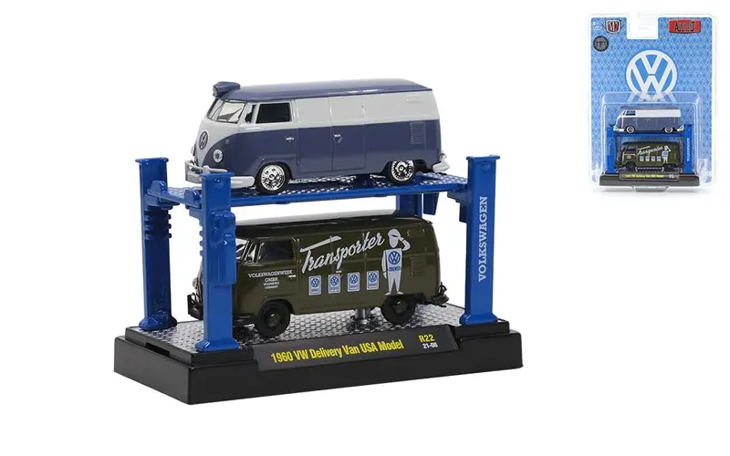 1:64 1960 Vw Delivery Van Usa Model -- M2 Machines Auto-Lift Release 22 1