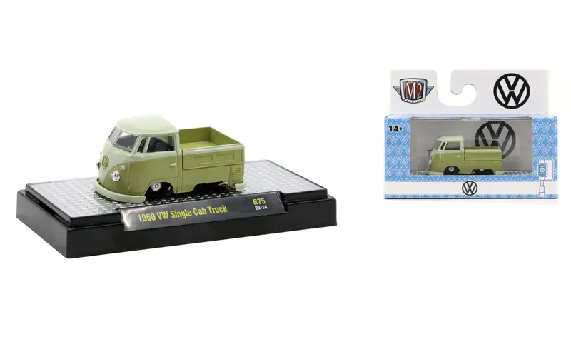 1:64 1960 Vw Single Cab Truck -- Green -- M2 Machines Auto Thentics 75 1