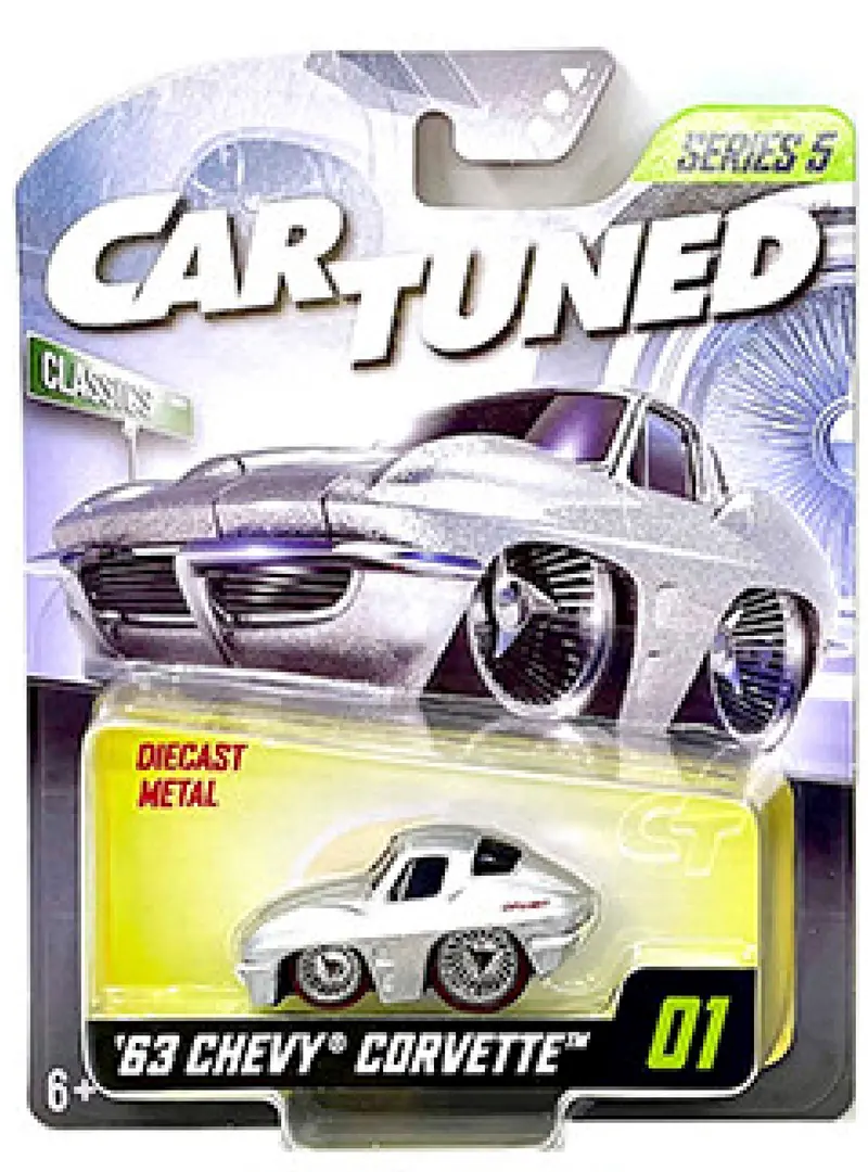1:64 1963 Chevrolet Corvette -- Silver Metallic -- Cartuned: Mainline Series 5 1