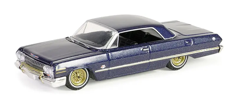1:64 1963 Chevrolet Impala -- Dark Blue/Gold -- California Lowriders 1