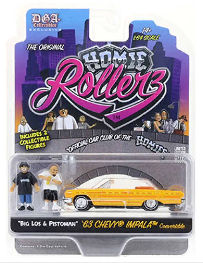 1:64 1963 Chevrolet Impala - Orange - Homie Rollerz Series 1 -- Greenlight X Dga 1