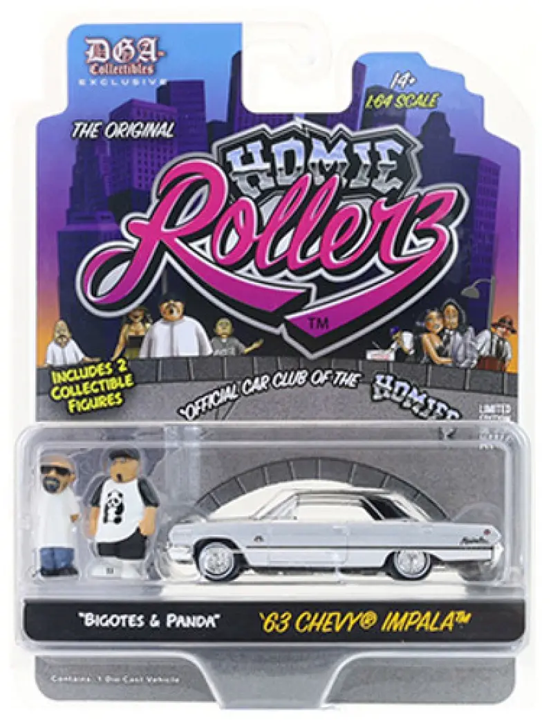 1:64 1963 Chevrolet Impala - Silver - Homie Rollerz Series 1 -- Greenlight X Dga 1