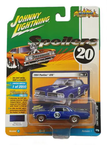 1:64 1964 Pontiac Gto -- Rebelious Blue Metallic -- Johnny Lightning 1