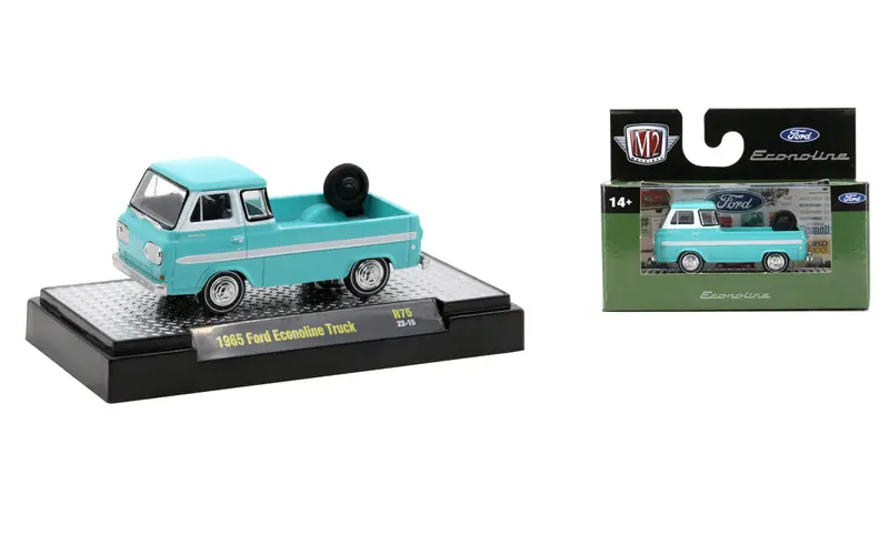 1:64 1965 Ford Econoline Truck -- Turquoise -- M2 Machines Auto Thentics 75 1