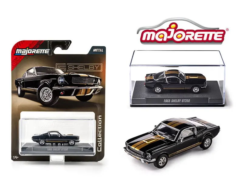1:64 1965 Shelby Mustang Gt500 -- Black W/Gold Stripes -- Majorette: Collection 1