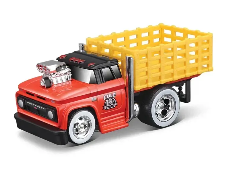 1:64 1966 Chevrolet C60 Stakebed Truck -- Muscle Machines Work Rigs 1