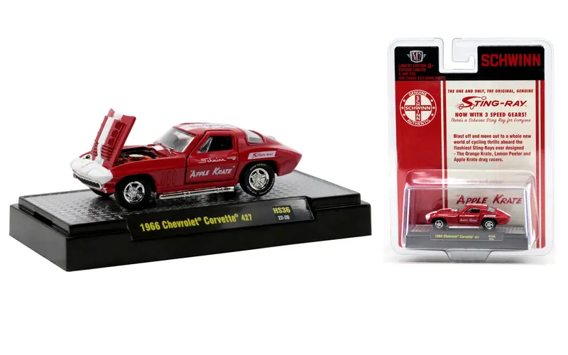 1:64 1966 Chevrolet Corvette 427 -- Schwinn Apple Krate -- M2 Machines 1