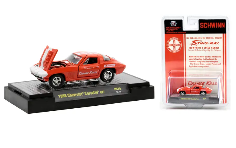 1:64 1966 Chevrolet Corvette 427 -- Schwinn Orange Krate -- M2 Machines 1