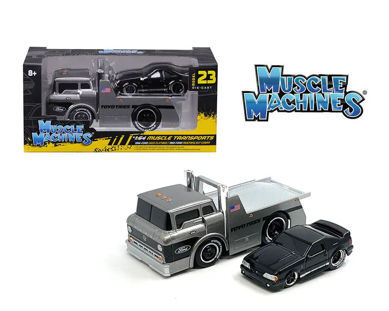 1:64 1966 Ford C600 / 1993 Mustang Svt Cobra -- Muscle Machines Transports 1