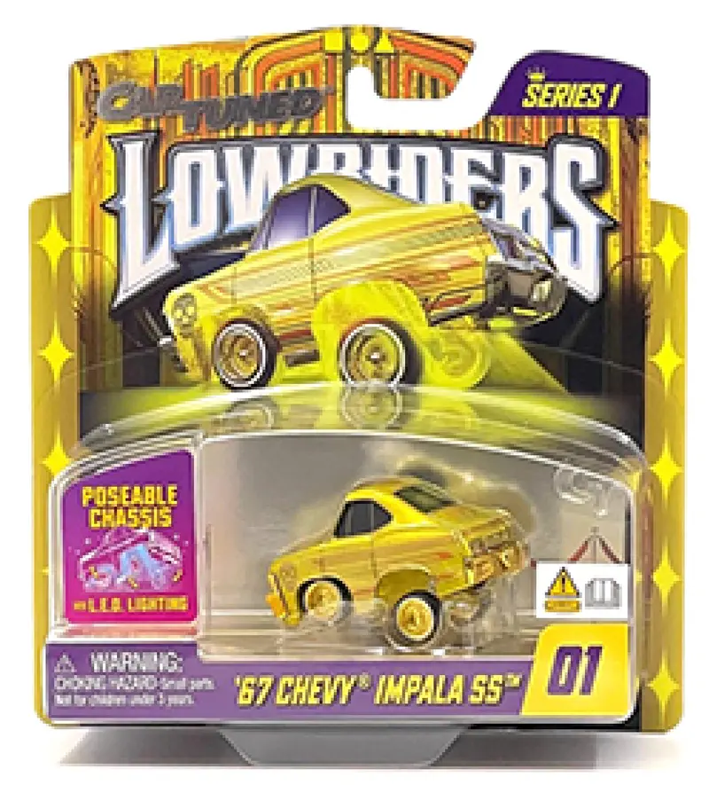 1:64 1967 Chevrolet Impala - Yellow/Gold - Cartuned Lowriders Show Glow Series 1 1