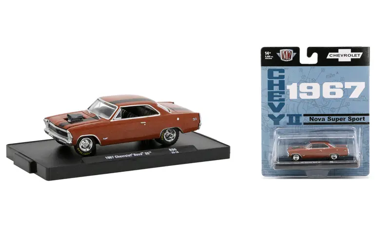 1:64 1967 Chevrolet Nova Ss -- Brown -- M2 Machines Auto Drivers 96 1