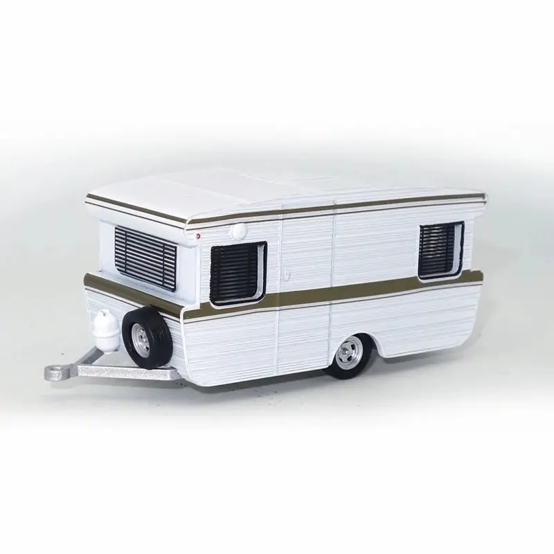 1:64 1967 Viscount Alumvan Caravan -- White W/Brown Stripe -- Cooee Classics 1