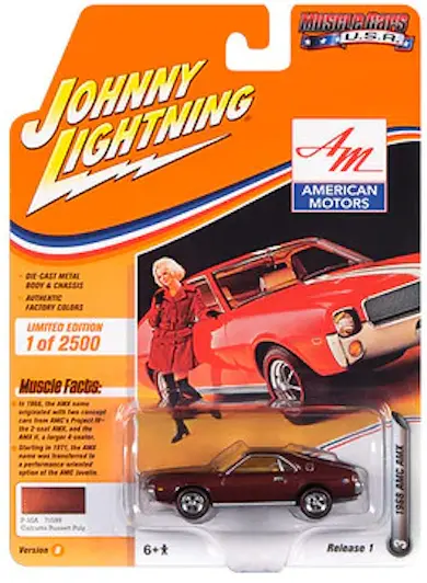 1:64 1968 Amc Amx -- Calcutta Russett Poly -- Johnny Lightning 1